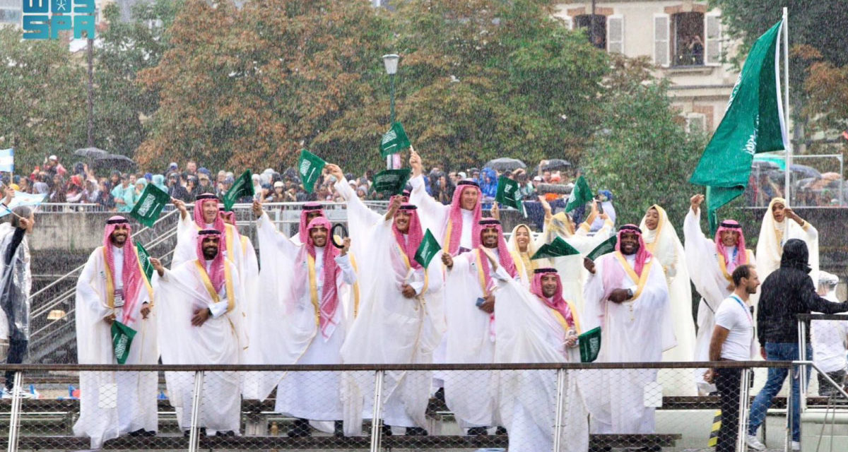 Al-Duhami and Abu Talib Hoist Saudi Flag at Paris 2024 Olympic Opening Ceremony